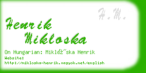 henrik mikloska business card